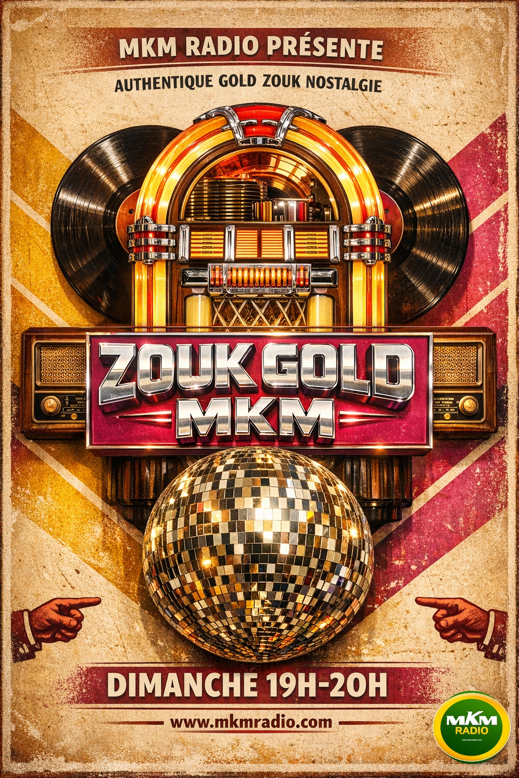 MKM RADIO est spécialisée dans la diffusion de Zouk notamment des Années 80, Années 90. Ecoutez ZOUK GOLD MKM tous les dimanches 19H-20H