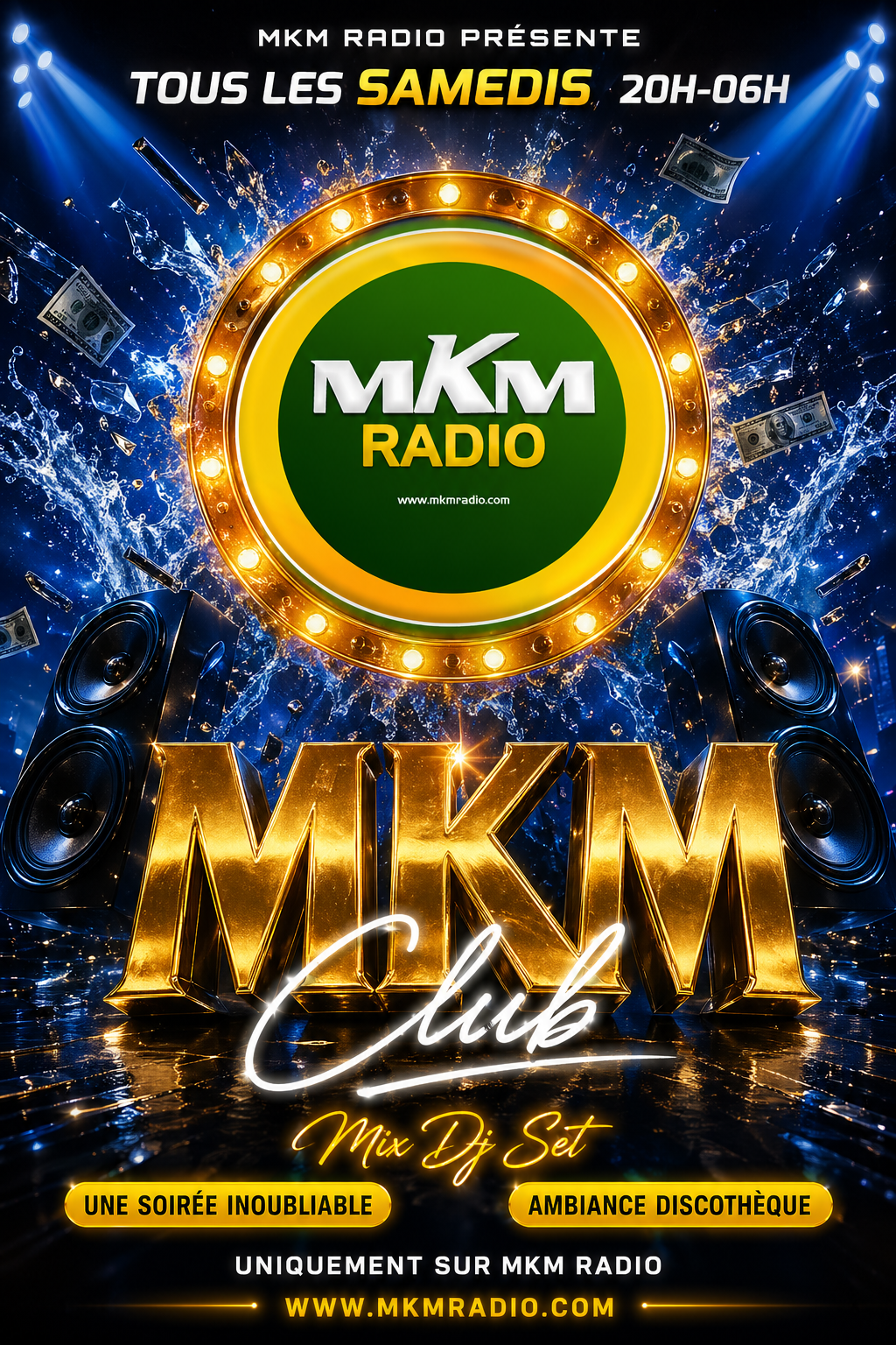 MKM CLUB, votre rendez-vous incontournable du samedi soir ! 
Préparez-vous pour une nuit inoubliable tous les Samedis !  De 20H à 06H, transporter par les meilleures vibes électroniques sur MKM Radio !